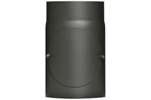FIREFIX R150/2R 2mm Steel Stove Pipe (Smoke Pipe) 150mm Diameter for Stoves and Fireplaces Senotherm Black 250mm Long with Cleaning Door
