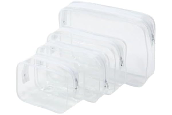 Gnovldg 4 stycken toalettfodral, PVC transparent reseväska | 4 storlekar vattentäta genomskinliga sminkväska för män och kvin