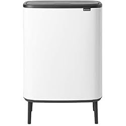 Brabantia - 130601 - Poubelle Bo Touch Bin Hi, 2 x 30L , White