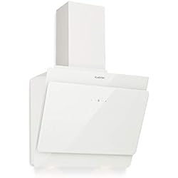 Klarstein Aurica 60 - Hotte aspirante murale, 165W, 3 vitesses, 620m³/h, Eclairage 2 x lampes LED de 1,5 W, Acier inoxydable, largeur: 60 cm, filtre à graisse en aluminium, Blanc