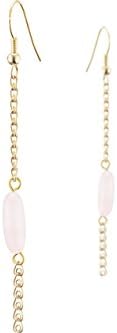 Secret of Quartz stones Gold-Plated Pierced Earrings Liva, Gilding,, Pink