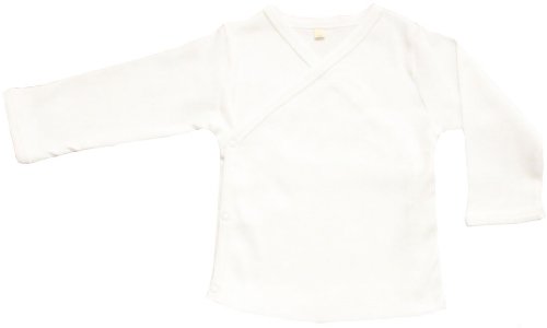 Organic Cotton Baby Kimono Bodysuit GOTS Certified Clothes (White, 0-3m)