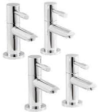Modern Chrome Twin BASIN and BATH Taps Set 10 year guarantee