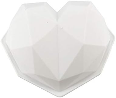 scatkinPYwl Heart Shape DIY Cake Silicone Chiffon Mousse Pudding Chocolate Dessert Cake Mold Baking Tool - White