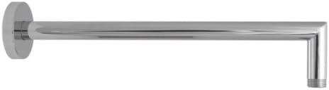 Shower arm wall mount brass with chrome finish, 330mm long angled design.