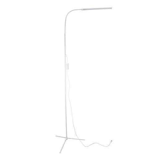 Preisvergleich Produktbild xianghuangtechnology LED Moderne Stehleuchte, flexible Schwanenhals stehend Leselampe mit Standfester Bodenplatte, stehend Leselampe für Wohnzimmer, Büro, Schlafzimmer, weiß