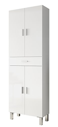 Arkitmobel 305280BO - Columna de baño, mueble auxiliar Aruba acabado en Blanco Brillo, medidas: 60 cm (ancho) x 182 cm (alto) x 29 cm (fondo)