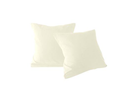 Doppelpack zum Sparpreis – Microfaser-Kissenhüllen – Wohndekoration in schlichtem Design – 8 modernen Uni-Farben und 3 Größen, 40 x 40 cm, creme - 2