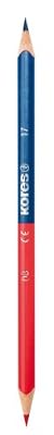 Kores Twin Lot de 12 Crayons triangulaire double Rouge/Bleu