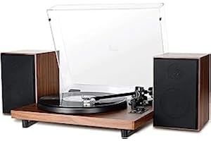 Mersoco HiFi Plattenspieler Bluetooth USB, Schallplattenspieler mit Lautsprecher, dual Kompaktanlage Stereoanlage,einstellbarem Gegengewicht Magnetpatrone,RCA