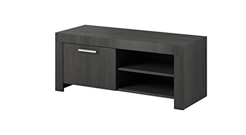 E-com - Meuble TV Armoire Tele Table Television River - 120 cm - Chene Noir