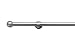 Produktbild metablo Gardinenstange auf Maß 16mm Globe 1-lauf Vorhangstange Stilgarnitur ohne Ringe für Vorhänge Edelstahl Optik 190 cm