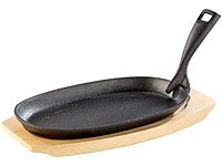 Tornwald-Schmiede Profi Servierpfanne aus Gusseisen mit Untersetzer, 28x15x1,6 cm, 817 g - 5