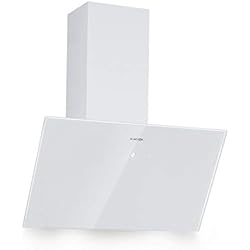 KLARSTEIN Laurel 60 - Hotte aspirante, 60cm, débit d'air extrait : 350m³/h, éclairage LED, écran Tactile, Filtre à Graisse, Aluminium, recirculation Possible, Blanc