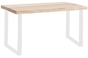 ADNATURA. Mesa Escritorio Chuck 120, Mesa Ordenador Madera Roble Cálido y Patas Metálicas Mate Blanco. 120x60x73cm