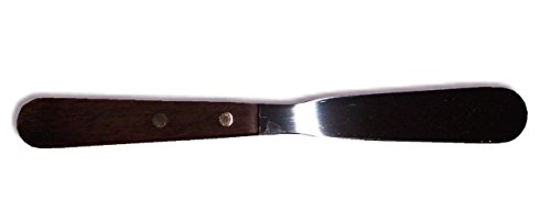 Look Concept - Espátula de acero inoxidable con mango de madera para extender la cera de depilar