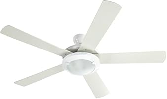 Westinghouse Lighting 7801740 Ventilatore da soffitto Comet, adatto in estate e inverno, con lampada integrata, 2 lampadine 40 W E14, &Oslash; 132 cm, colore: Bianco