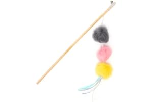 SOCIAL4ANIMAL Juguetes para Gatos Interactivos, Juguete para Gato Divertido para Disfrutar de Sus Juegos para Gatos, Juguete Interactivo Gato, Gatos Accesorios para Hacer Ejercicio (Pompones – 45CM)