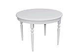 Tischbeine aus Buchenholz Mirjan24 Esszimmertisch S06 Fi, Oval Esstisch, Farbauswahl, Praktischer Auszugstisch, Tisch für Esszimmer, Küchentisch, Ausziehtisch (Weiß, 110x210 cm)