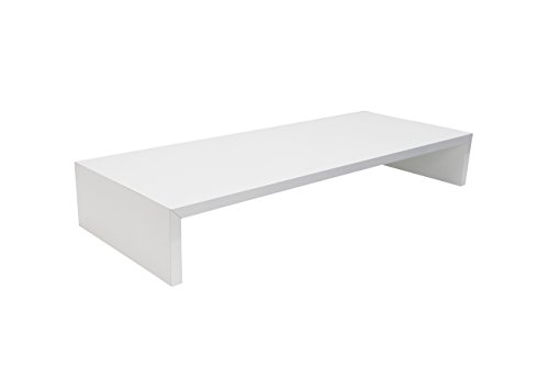 Design Monitortisch "Sauerland" Bildschirm Ständer Schreibtischregal Standfuß Hochglanz Weiß B / H / T 60 x 12 x 30 cm