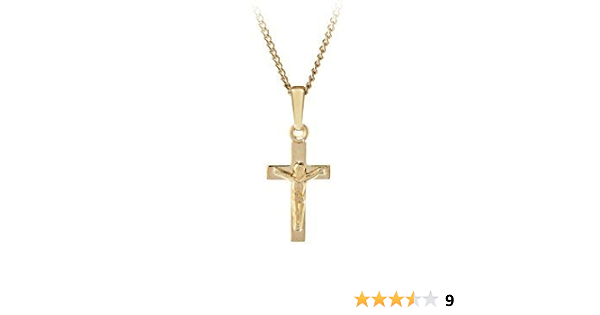 Yellow Gold Crucifix Childrens Pendant 