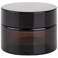 JARBAZAAR [ SET OF 4 PC ] 15 GRAM AMBER GLASS JAR with black Cap and inner lid, for lipbalm and lipscrub Beauty, Cream, Blends, Skin Care, Hair Care, Travel, Toners, Cosmetic & DIY