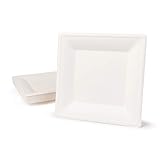 PARTYZUBEHÖR: Das praktische Set beinhaltet 2x50 quadratische Servierteller 26x26cm, die umweltfreundlich weiß gebleicht und unbedruckt sind