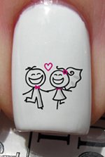 Happy Wedding Day Married Couple - Nail Decals by YRNails
