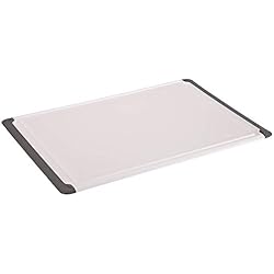 Kesper 30756 Planche à découper antidérapante 43 x 30 x 0,7 cm Blanc/gris