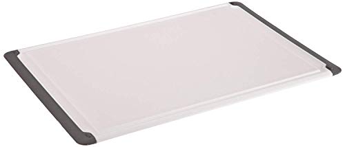 Kesper 30756 Planche à découper antidérapante 43 x 30 x 0,7 cm Blanc/gris