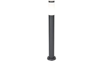 Planetitaly - Lampioni da Giardino Esterno Tokyo, Luci da Giardino da Terra per Vialetto, Illuminazione LED con Attacco E27, Acciaio Inox Antiruggine per Esterni, Lampioncini Moderni (800mm nero)