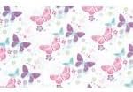 2 Sheets of Girls Pink and Purple Gift Wrap & 2 Gift Tags - With Butterflies & Flowers