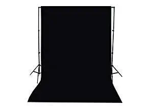 Priyam 8 x10 FT chromakey Muslin LEKERA Backdrop Photo Light Studio Photography Background with Carry Bag - Black