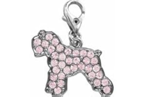FAITHFUL FRIENDS Schnauzer dog pink crystal charm