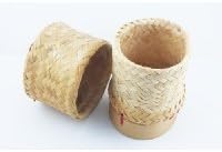 THAI LAO HANDMADE STICKY RICE CONTAINER, SMALL BAMBOO SERVING BASKETS, NATURAL