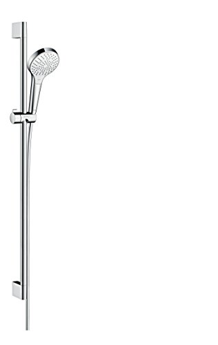 hansgrohe Croma Select S wassersparendes Brauseset 0,90m, 3 Strahlarten, weiß/chrom