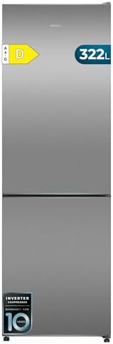 Cecotec Frigorifero Combinato 322L Bolero CoolMarket Combi 322i Inox D. Altezza 185,5cm, Larghezza 59,5cm, Tecnologia Multi Airflow, HumidityFlex HUB, LED Interno