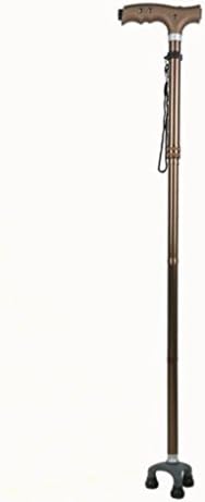 New Aluminum Folding Cane Retractable Folding Lighted Trekking Massage Non-slip Elderly Crutch,Gold-85-97cm
