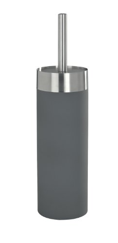 WENKO 19979100 WC-Garnitur Creta Grey - Soft-Touch, Polystyrol, 9 x 35.5 x 9 cm, Grau