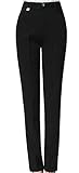 Polyester CYSTYLE Neue Damen Hohe Taille Gerade Hose Kellnerhose Anzug Hose Anzughose Service Classic Style (Schwarz/Für Sommer, 46)