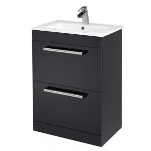 Trueshopping Badezimmerschrank, Glänzend, Schwarz, 600 mm ...