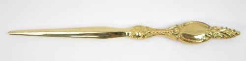 Clever-Deko Antique Letter Opener in Art Nouveau Polished Brass Golden (Gold Colour)