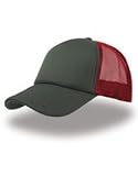 5 Panels Rapper Atlantis - Gorra visera rejilla trucker cap unisex color Gris Rojo - Talla única, cierre ajustable de botones pvc a presión