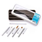 MASTER TECH BRUSH SET for ACRYLIC & UV GEL - lovely collection of 4 brushes in padded storage case