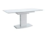 Acabado resistente. Sellon24/Signal - Mesa de Comedor (120 cm, Extensible, 160 cm, Cristal Lacado), Color Blanco
