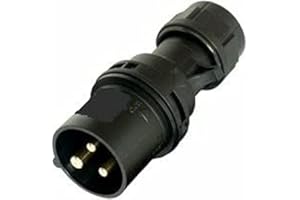 PM ELECTRONICS 16A 240V 3pin IP44 Rated Blue and Black Plug (10, Black)