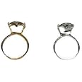 Lucky Store Combo Pack Golder & Silver Spring Type Ring Stone Gemstone, Solitaire, Diamond Holder Display Jewelry Tool for Jewellers/boutiques