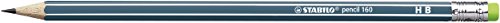 STABILO B-50743-10 160 Bleistift mit Radierer, Härtegrad HB, 12er Pack, petrol/gelb/orange/blau/rosa - 2