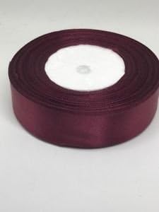 Glamour Beauty 25M Satin Ribbon Reel Wide Double Faced Satin Ribbon Roll Quality Ribbon Crafts (Burgundy 10mm)