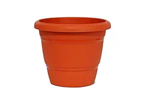 Natures Plus Plastic Flower Pots for Garden Planters 7 Inch Diameter Set of 2 (Model :80 , Color : Brown)